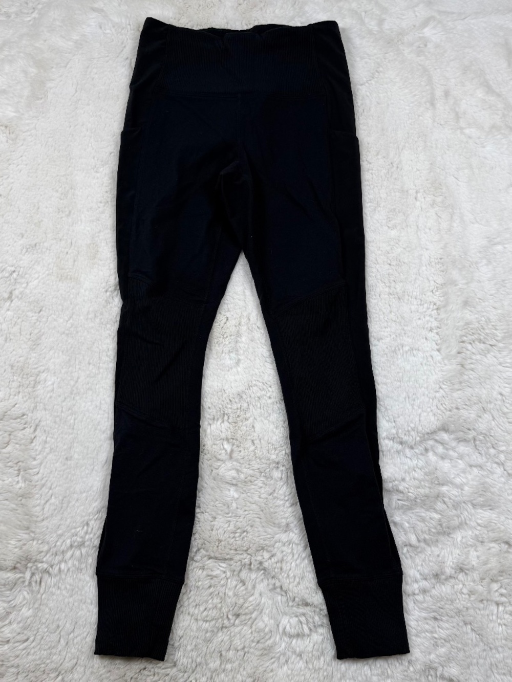 Athleta Excursion Leggings Size XS Black Ribbed Pocket Women's Workout Gym Yoga